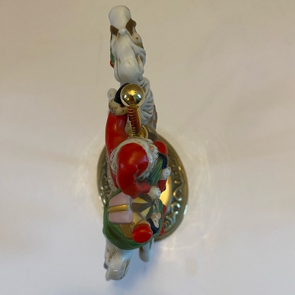 Vintage Santa riding carousel horse figurine holidays Home Interiors Homco #5117 - Picture 7 of 11